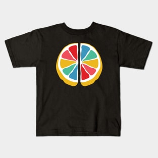 Rainbow Lemon Circle Kids T-Shirt